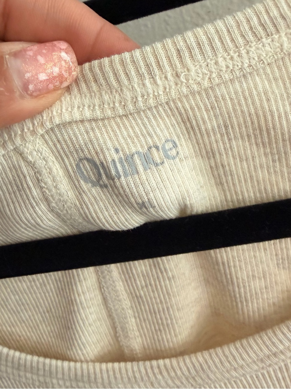 Quince Organic Cotton Micro-Rib Elbow Sleeve Tee - Cream - Picture 2 of 5